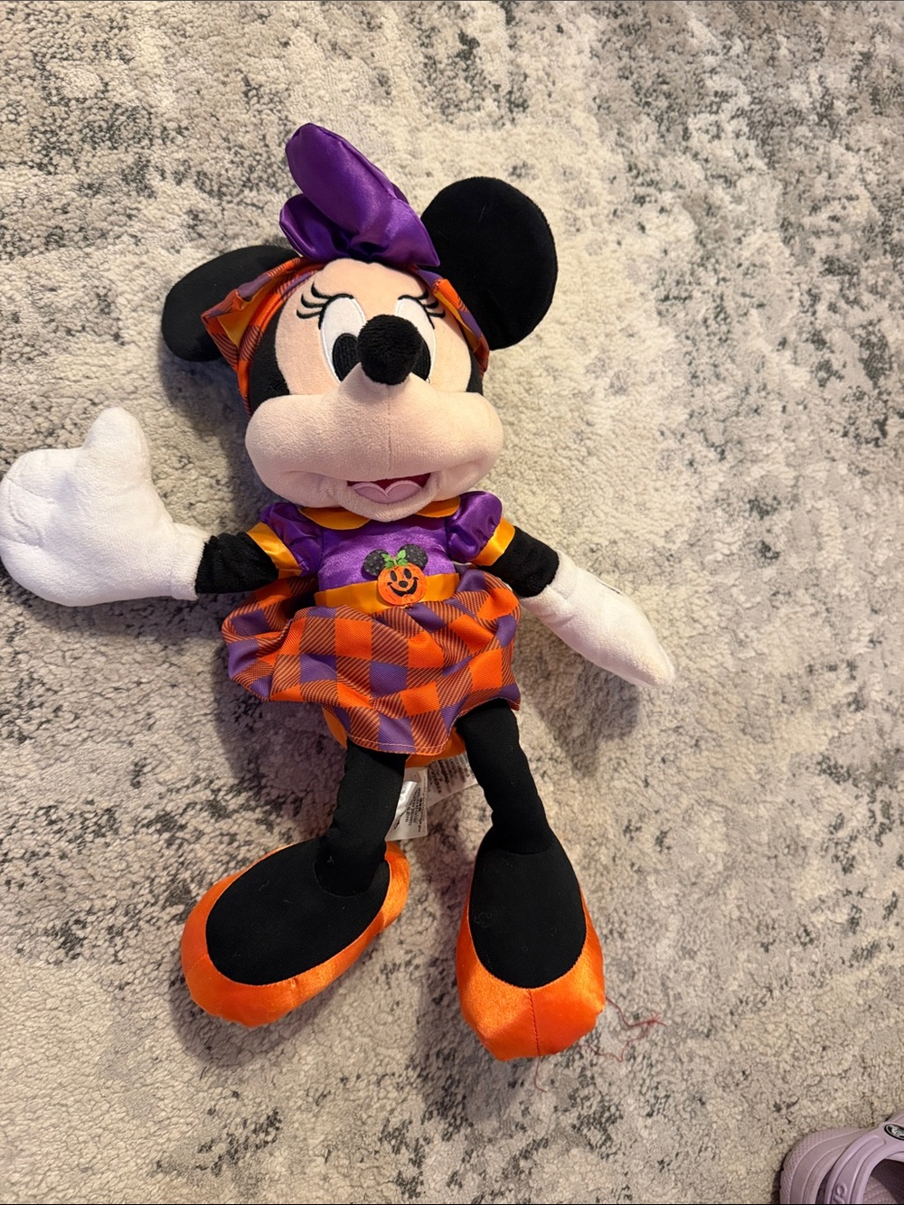 Disney Halloween Minnie Mouse Plush in Purple & Orange Outfit
